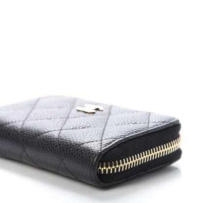 Chanel Caviar Quilted Zip Coin Purse Black 7 of 10