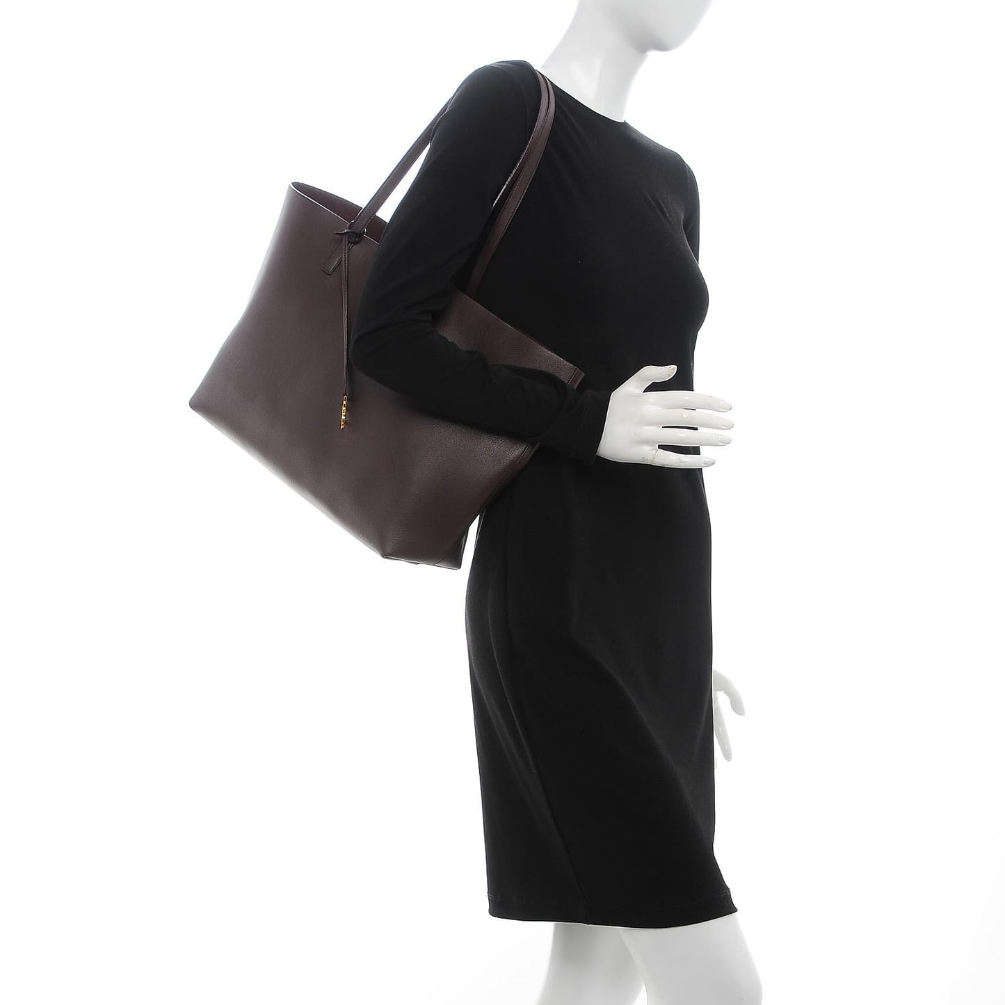 Calfskin Large Shopping Tote Bordeaux