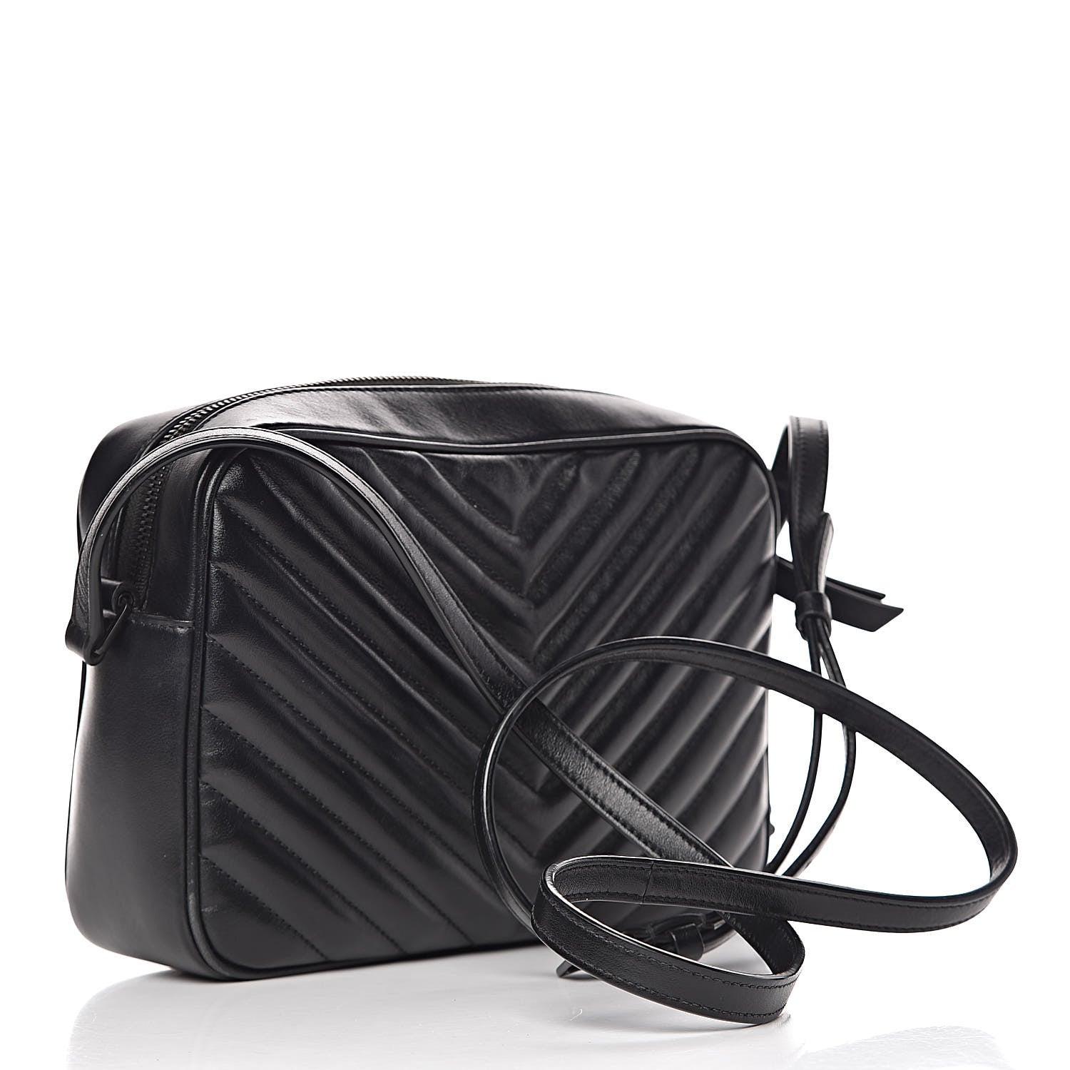 Saint Laurent Calfskin Matelasse Monogram Lou Camera Bag Black 3 of 9