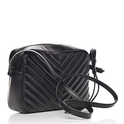 Saint Laurent Calfskin Matelasse Monogram Lou Camera Bag Black 3 of 9