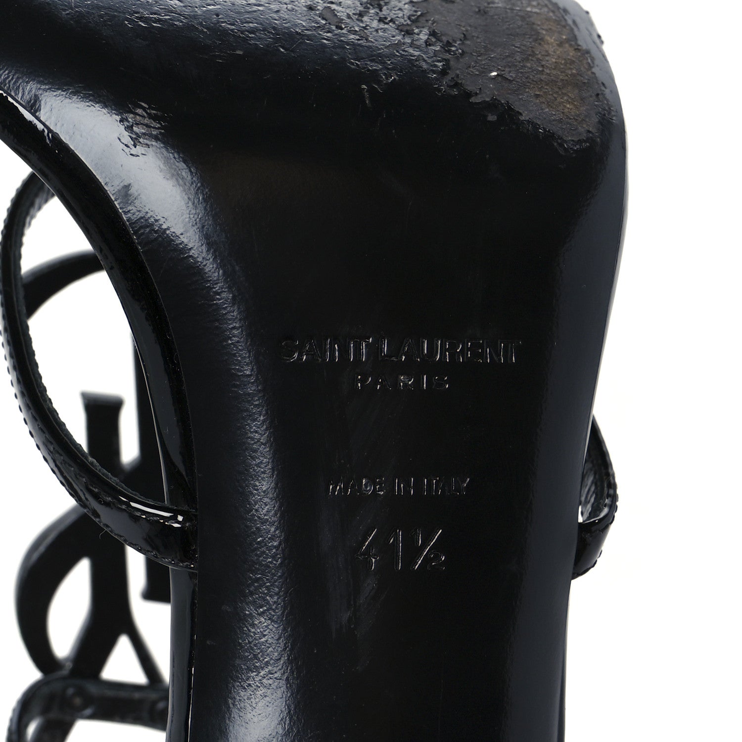 Saint Laurent Patent Cassandra 95 Sandals 41.5 Black 8 of 10