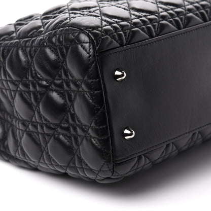 Christian Dior Lambskin Cannage Large Dior Soft Shopping Tote Black 6 of 9