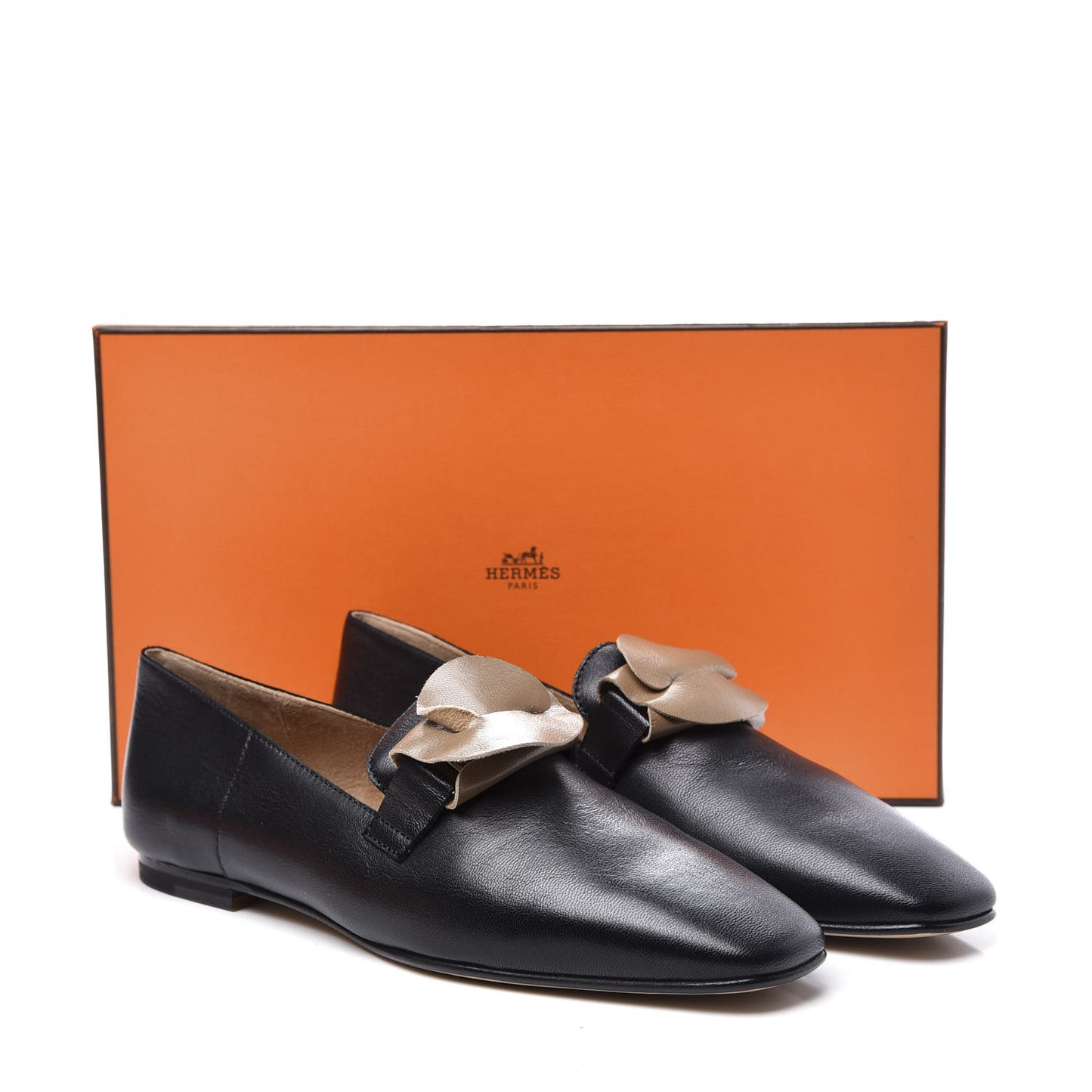 Supple Goatskin Womens Time Loafers 36.5 Black
