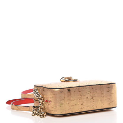 Christian Louboutin Metallic Liege Pepite Cork Mini Rubylou Crossbody Gold 4 of 9