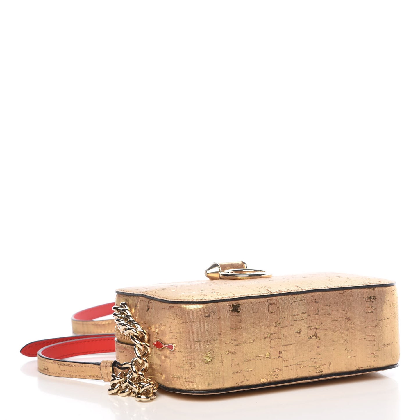 Metallic Liege Pepite Cork Mini Rubylou Crossbody Gold