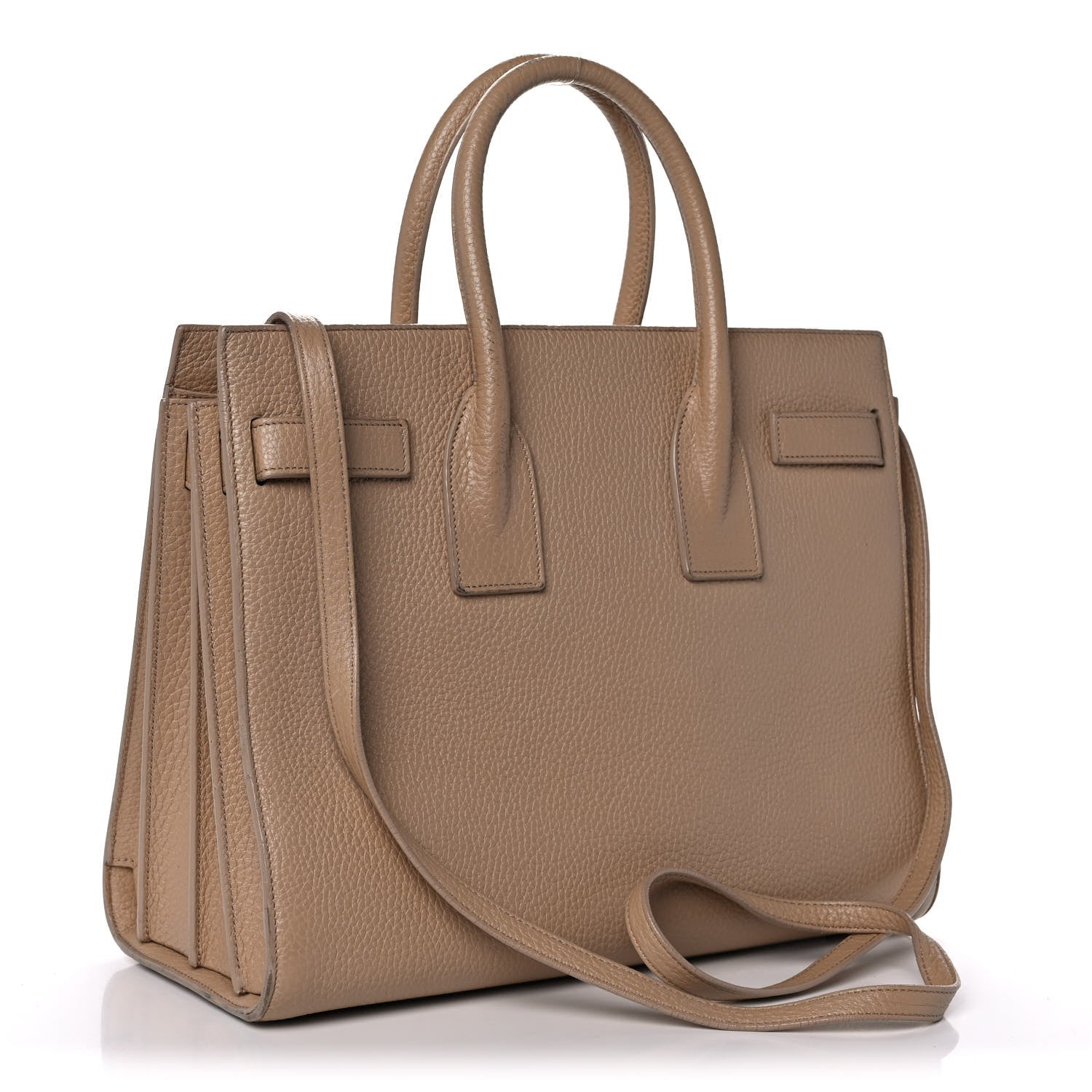 Saint Laurent Grained Calfskin Small Sac De Jour Taupe 2 of 13