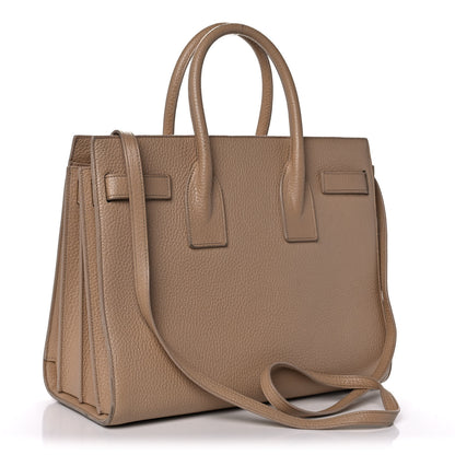 Saint Laurent Grained Calfskin Small Sac De Jour Taupe 2 of 13