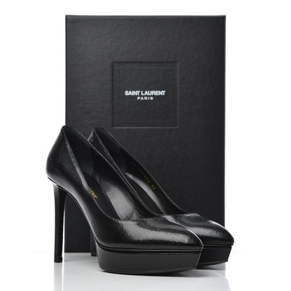 Saint Laurent Patent Grain de Poudre Janis 80 Escarpin Pumps 37 Black 14 of 14