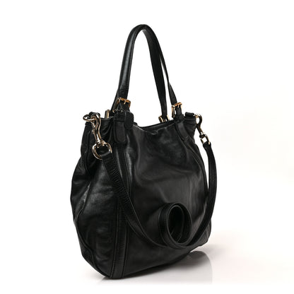 Gucci Calfskin Medium Britt Tote Black 3 of 9
