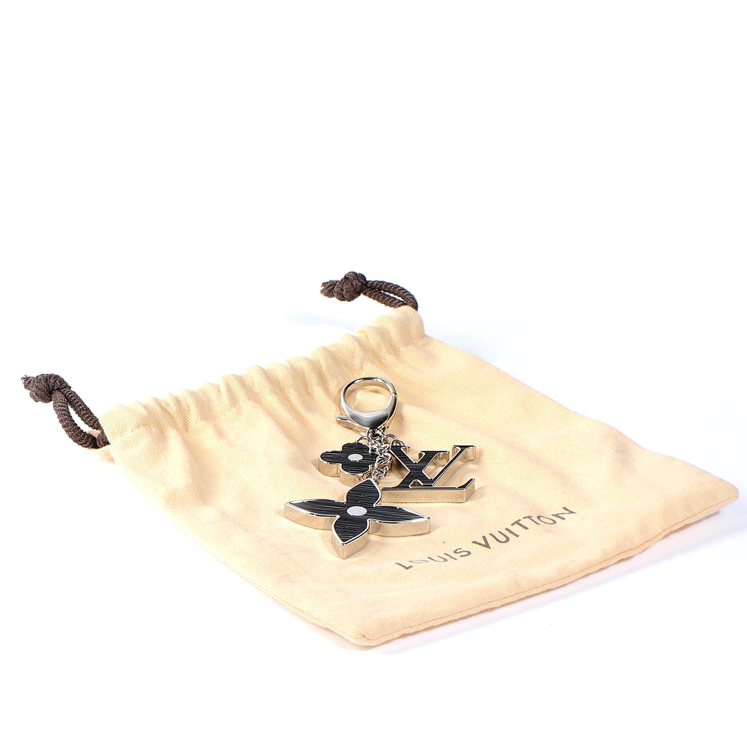 Louis Vuitton Fleur d Epi Bag Charm Key Holder Black 6 of 6