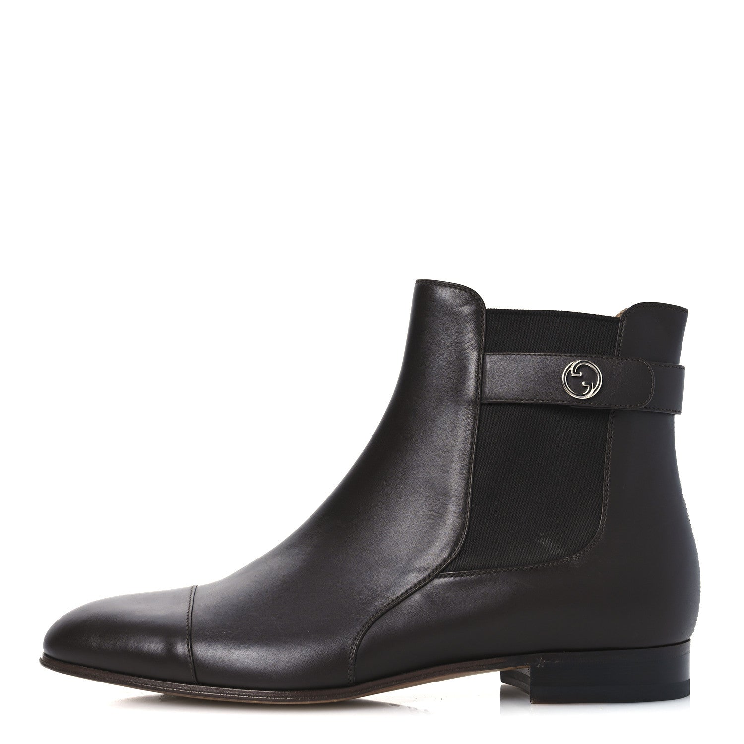 Gucci Calfskin Mens Blondie Chelsea Ankle Boots 10 Cocoa 1 of 18