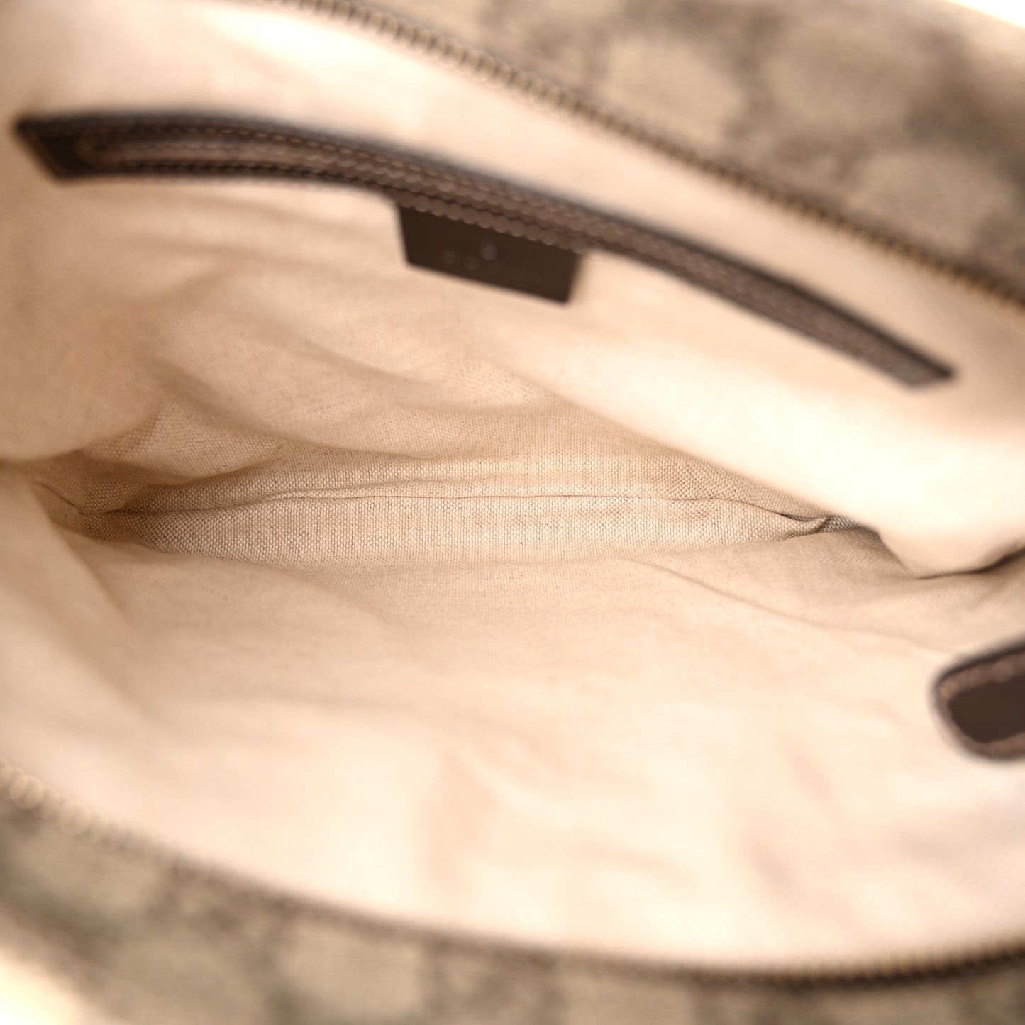 GG Supreme Monogram Selleria Calfskin Small Flat Side Zip Messenger Bag Beige Ebony Cocoa Dark Chocolate