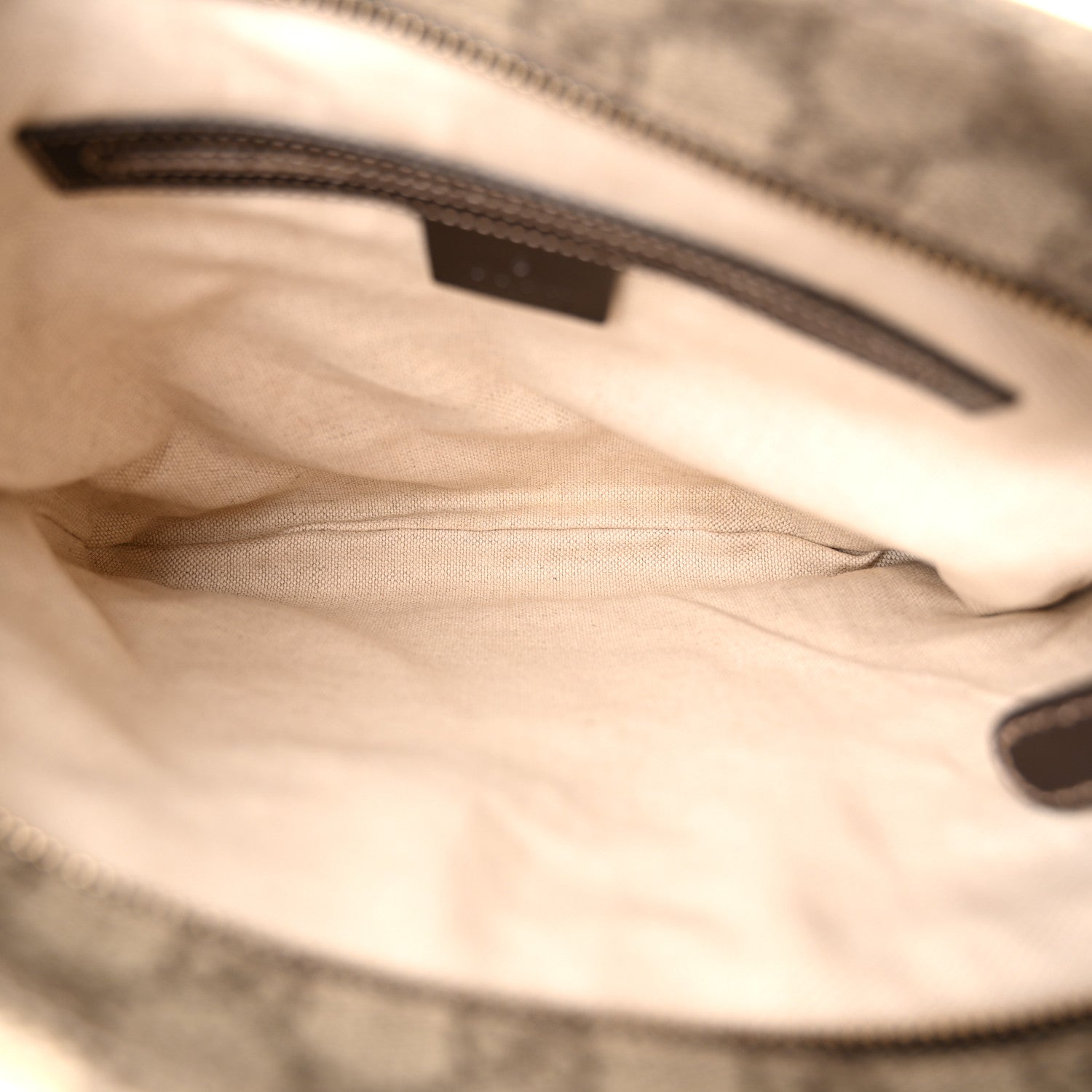 Gucci GG Supreme Monogram Selleria Calfskin Small Flat Side Zip Messenger Bag Beige Ebony Cocoa Dark Chocolate 5 of 10