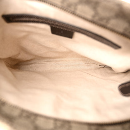 Gucci GG Supreme Monogram Selleria Calfskin Small Flat Side Zip Messenger Bag Beige Ebony Cocoa Dark Chocolate 5 of 10