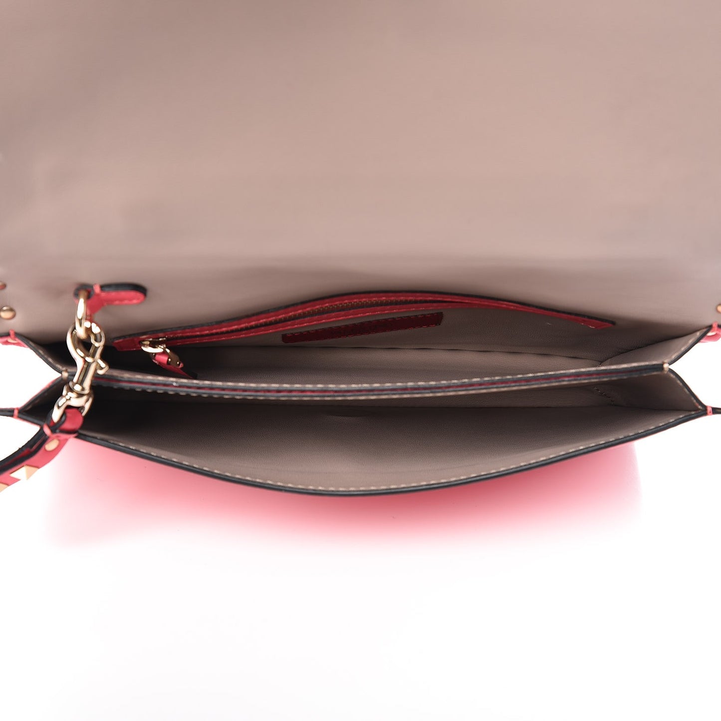 Nappa Rockstud Wristlet Clutch Deep Rose