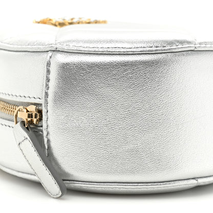 Chanel Metallic Lambskin Quilted Chanel 19 Round Clutch With Chain Silver 9 of 11