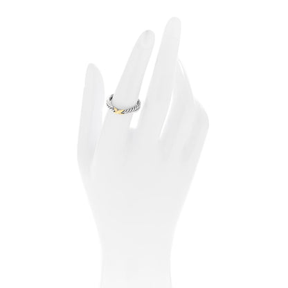 David Yurman Sterling Silver 18K Yellow Gold Petite X Crossover Ring 53 6.5 2 of 4