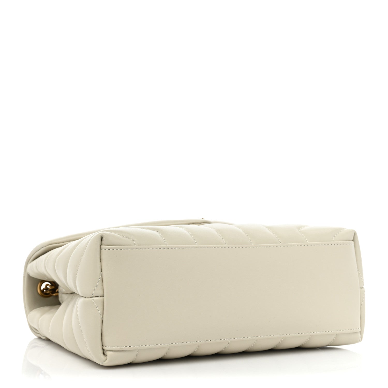 Saint Laurent Calfskin Y Quilted Monogram Small Loulou Chain Satchel Crema Soft 4 of 10