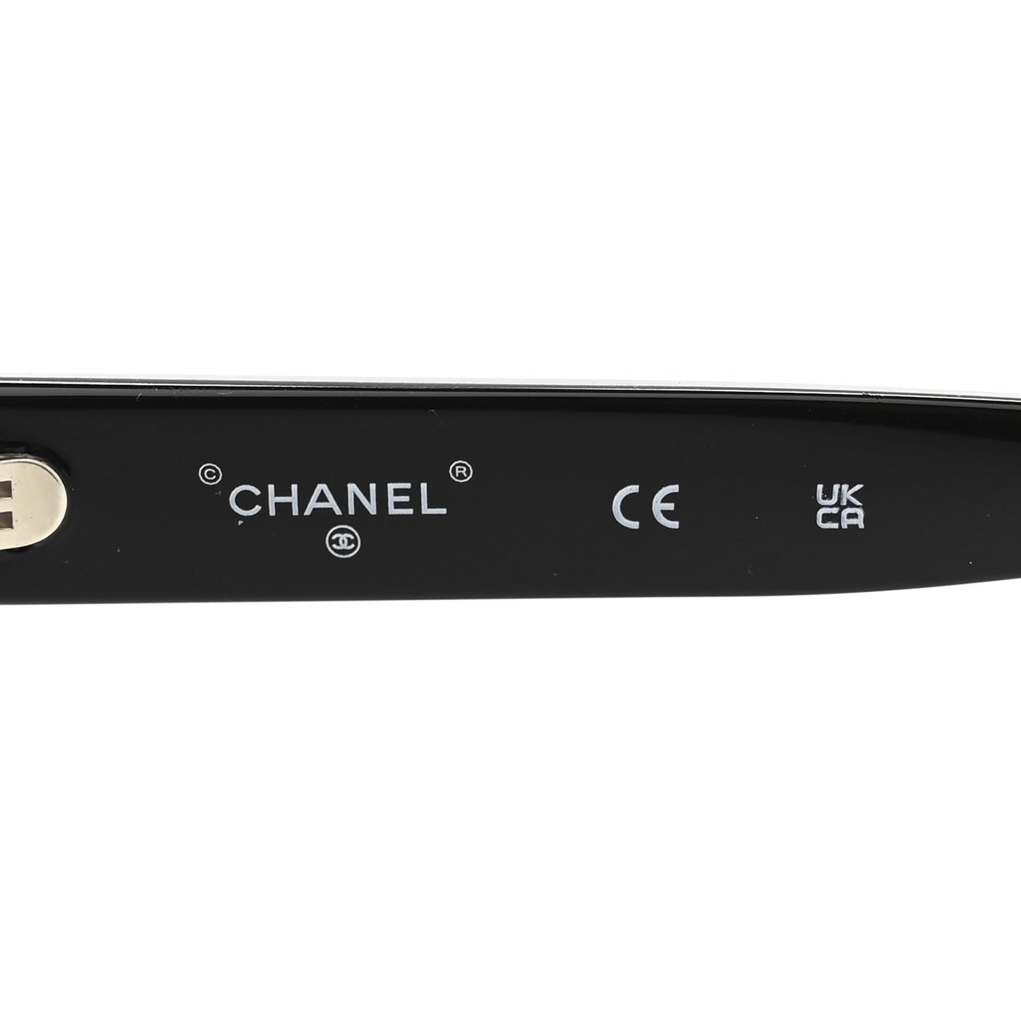 Acetate Calfskin Chain Rectangle Sunglasses 71626A Black