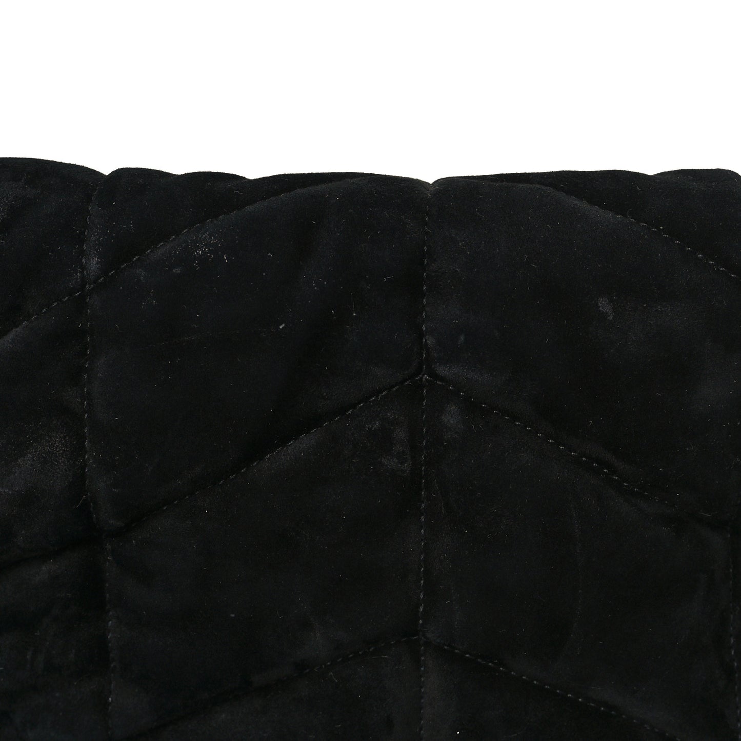 Suede Calfskin Quilted Small Loulou Puffer Monogram Chain Satchel Black