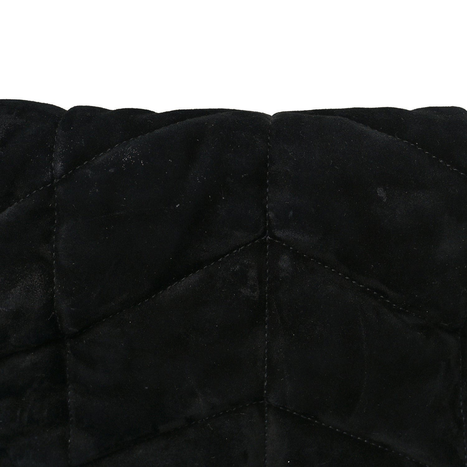 Saint Laurent Suede Calfskin Quilted Small Loulou Puffer Monogram Chain Satchel Black 11 of 12