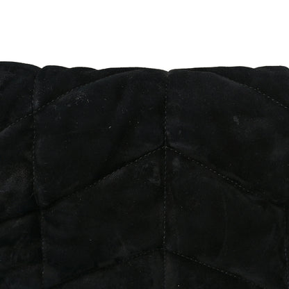 Saint Laurent Suede Calfskin Quilted Small Loulou Puffer Monogram Chain Satchel Black 11 of 12