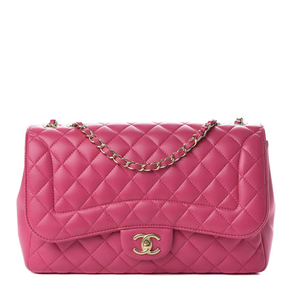 Chanel Lambskin Quilted Jumbo Mademoiselle Chic Flap Fuchsia 1 of 10