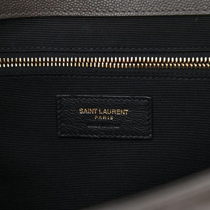 Saint Laurent Grain De Poudre Textured Mixed Matelasse Large Triquilt Monogram Satchel Pebble 5 of 7