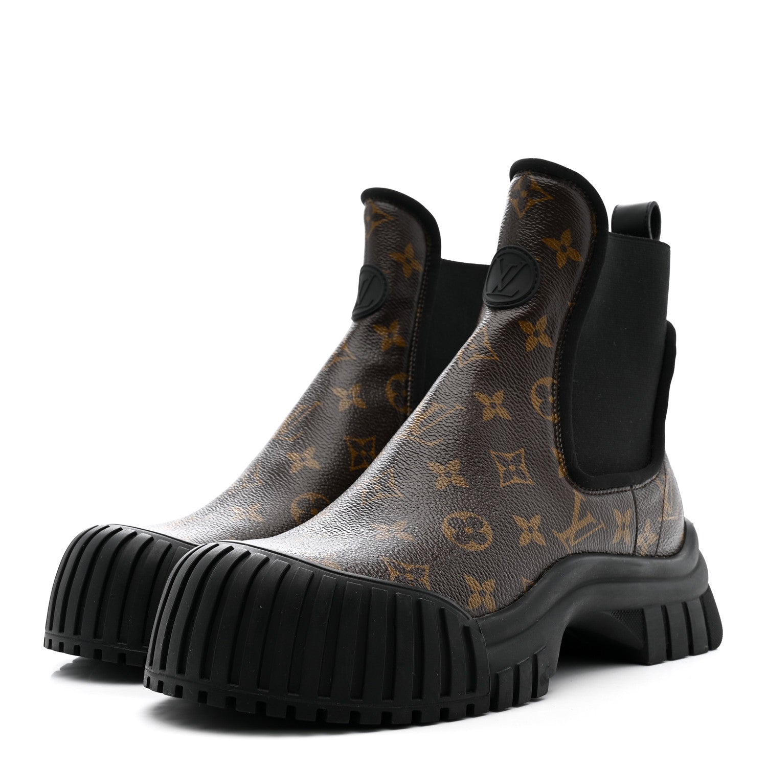 Louis Vuitton Patent Monogram Ruby Flat Ankle Boots 39 Black 4 of 9