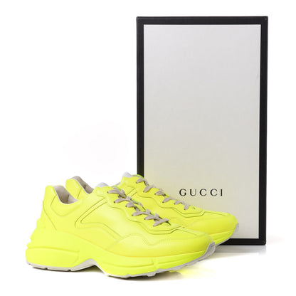 Gucci Calfskin Womens Rhyton Sneakers 40 Fluo Yellow 18 of 20
