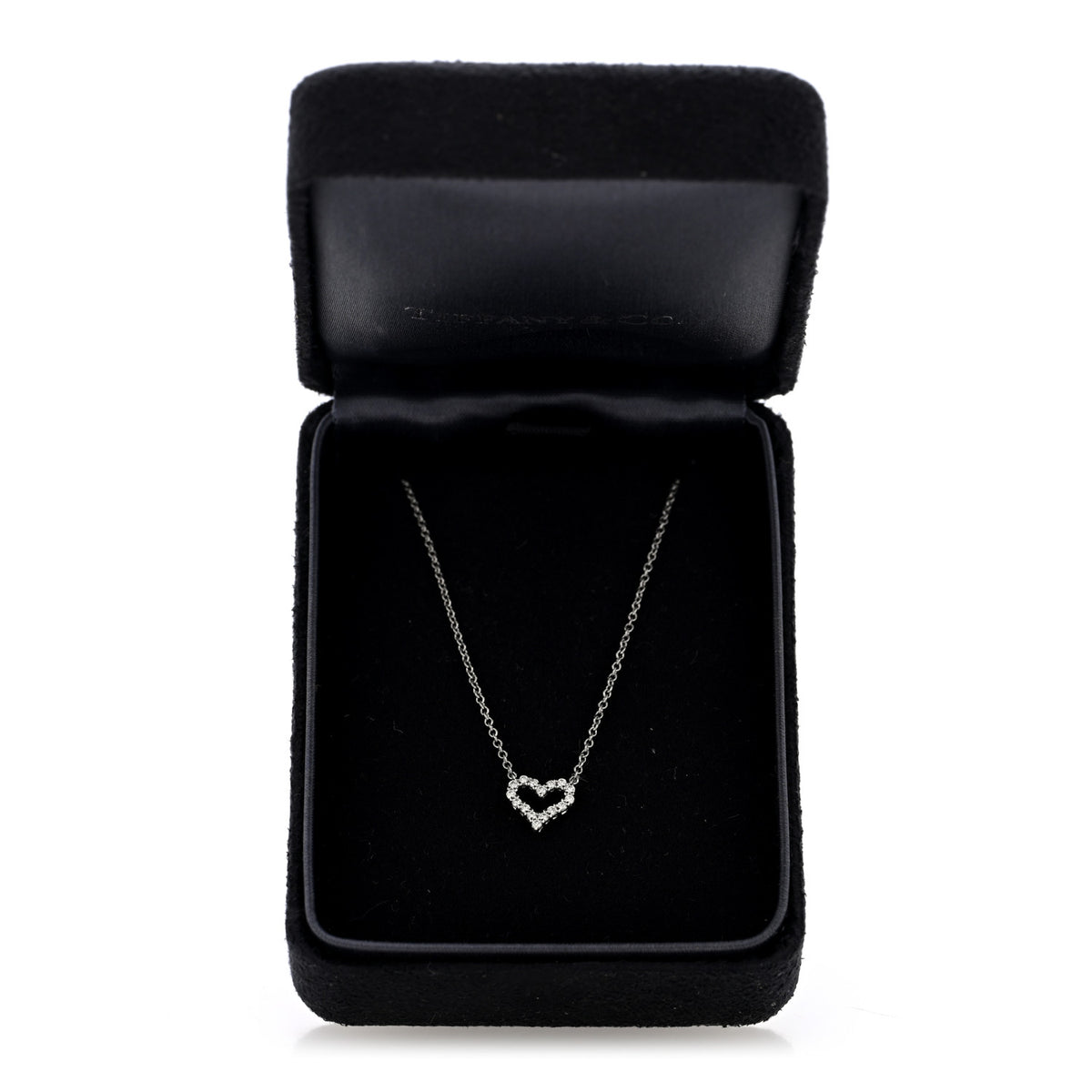 Platinum Diamond Extra Mini Heart Pendant Necklace