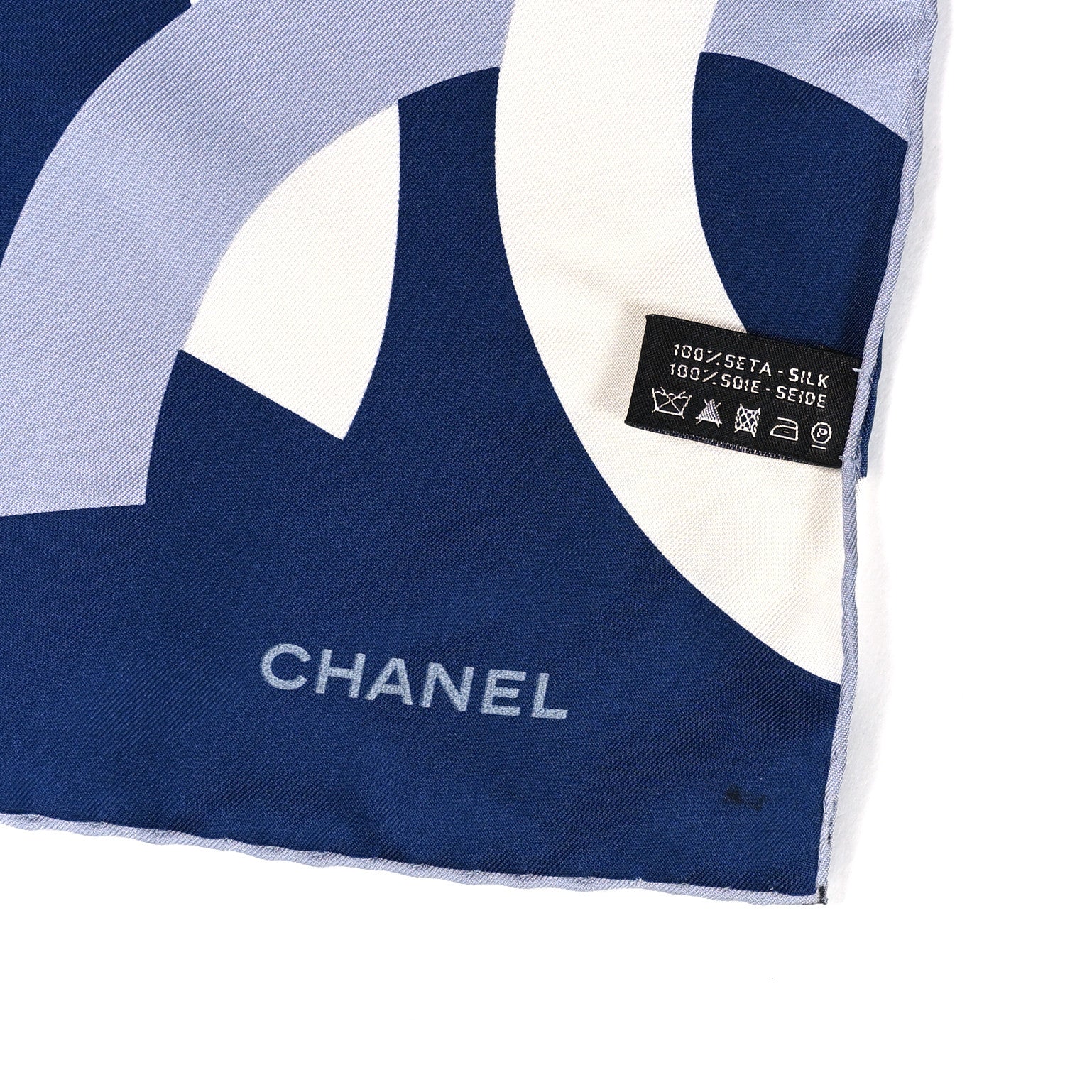 Chanel Silk CC Square Scarf Blue 2 of 3