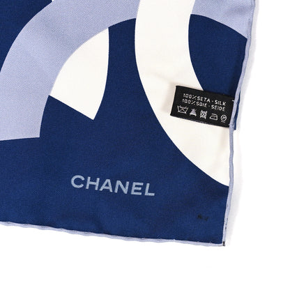 Chanel Silk CC Square Scarf Blue 2 of 3