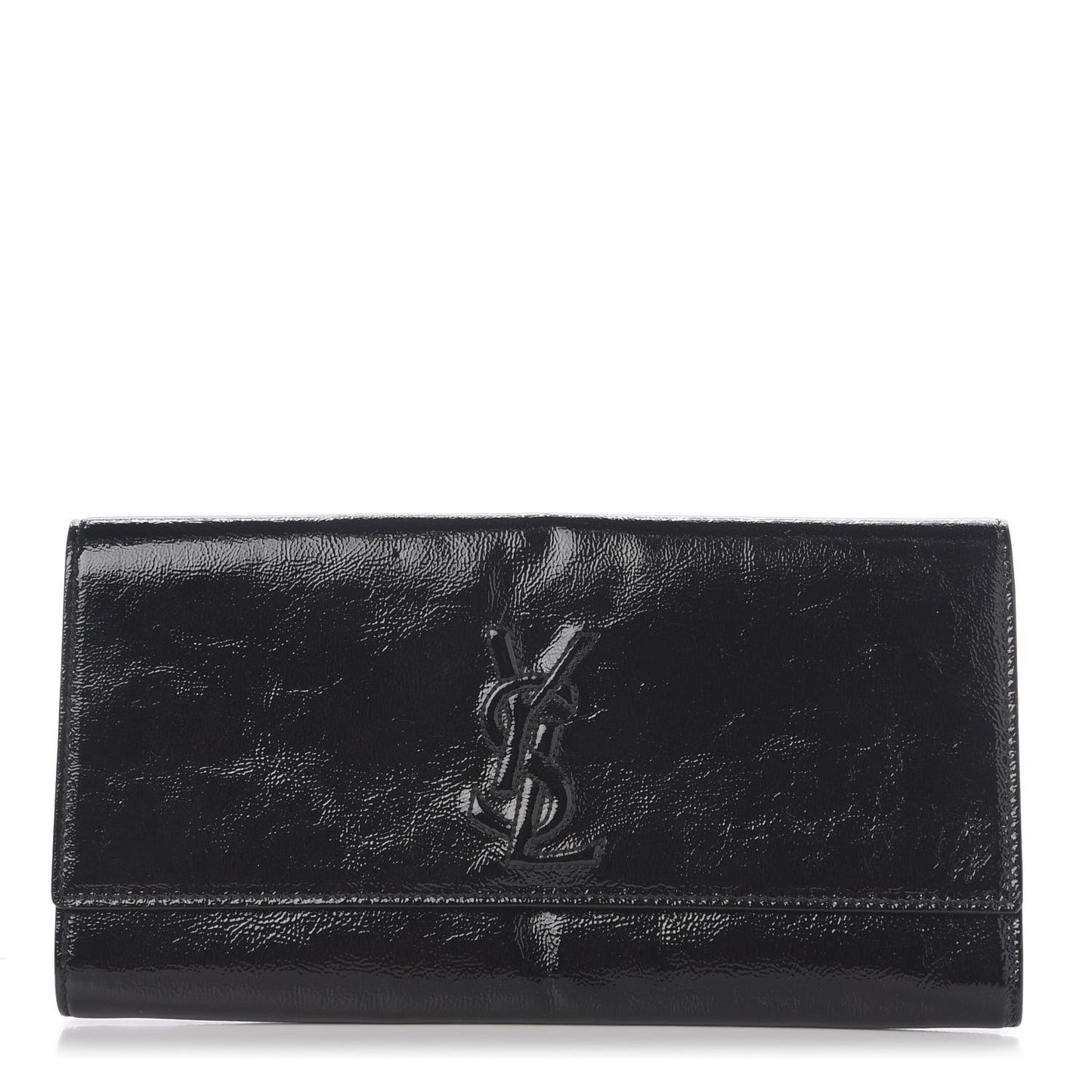 Textured Patent Monogram Small Belle De Jour Clutch Black