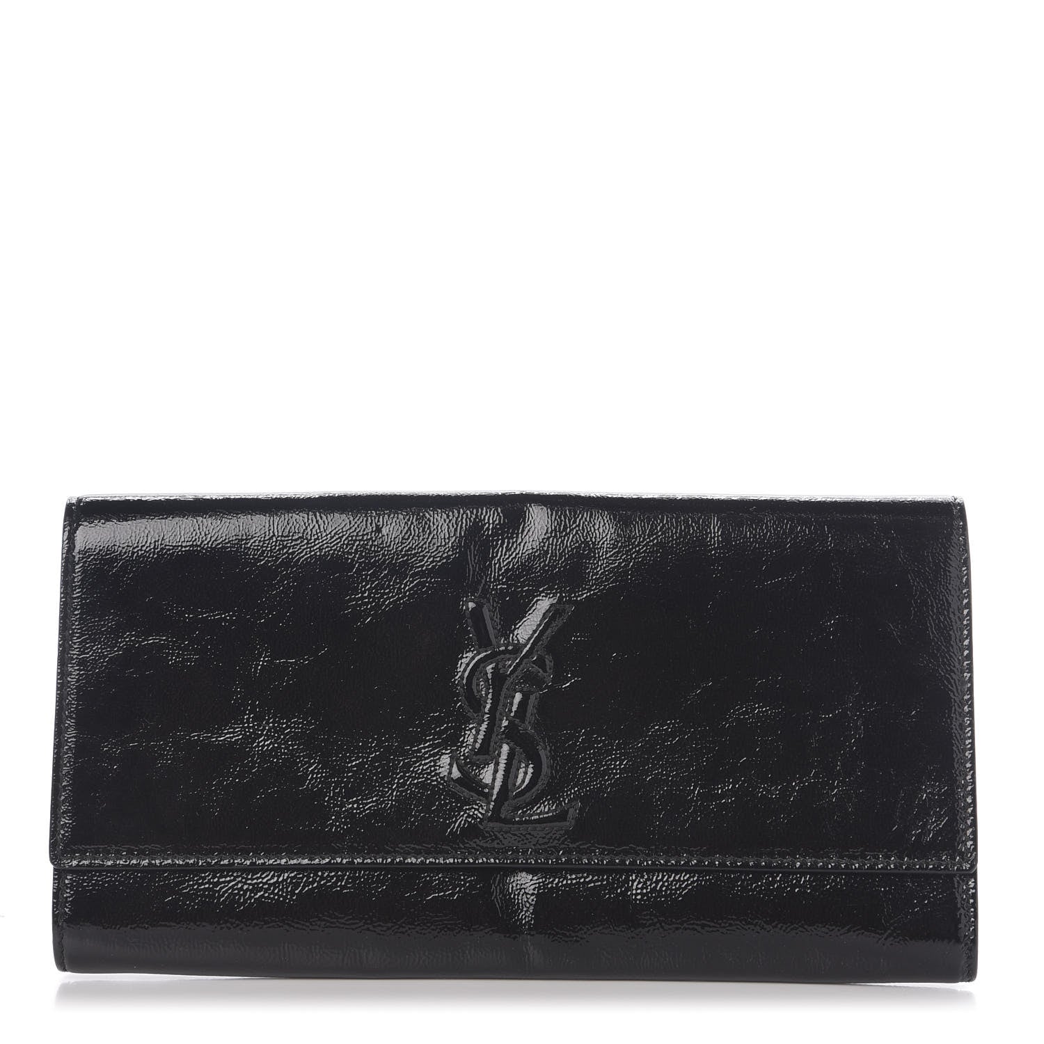 Saint Laurent Textured Patent Monogram Small Belle De Jour Clutch Black 1 of 6