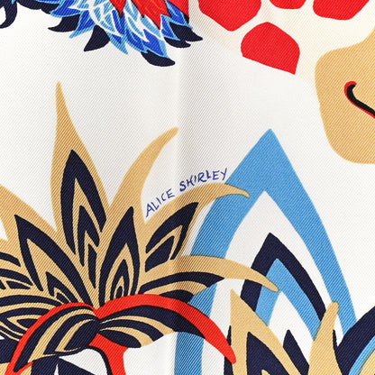 Hermes Silk Twill The Three Graces Scarf 90 White Rouge Bleu 4 of 5