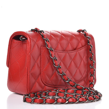 Chanel Caviar Quilted Mini Rectangular Flap Red 3 of 8
