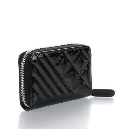 Chanel Patent Quilted Coco Boy Zip Coin Purse Black 3 of 7