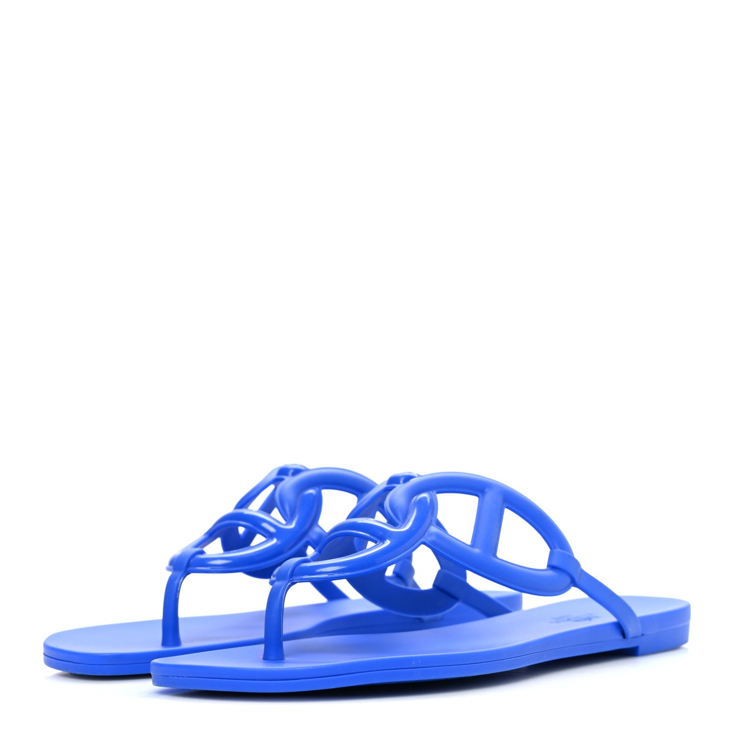 Hermes Rubber Womens Egerie Sandals 38 Bleu Outremer 4 of 10