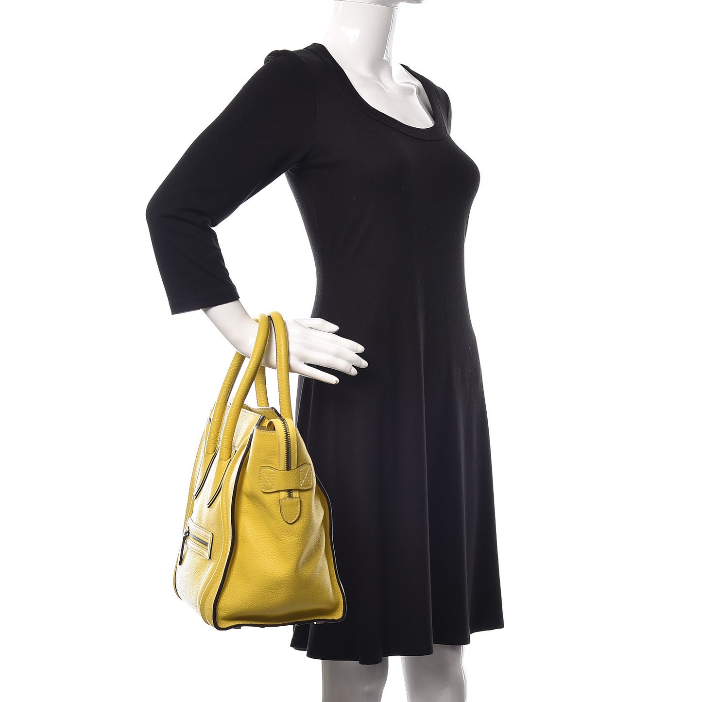 Drummed Calfskin Mini Luggage Chartreuse