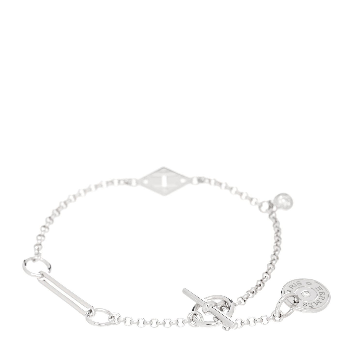 18K White Gold Diamond Gambade Bracelet XS