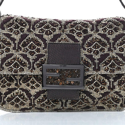 Fendi Lizard Beaded Mini Mama Baguette Brown 8 of 11