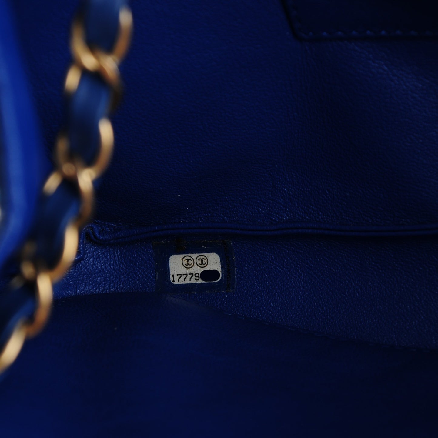 Calfskin Stitched Thin City Flap Blue
