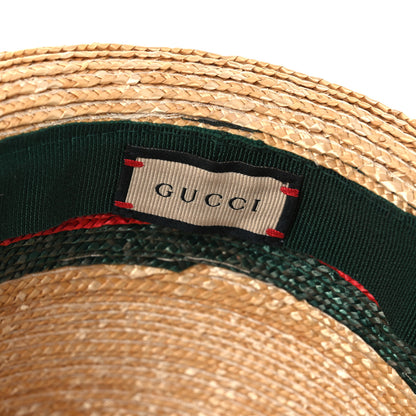Gucci Abaca Straw Web Fedora Hat XL 8 of 10