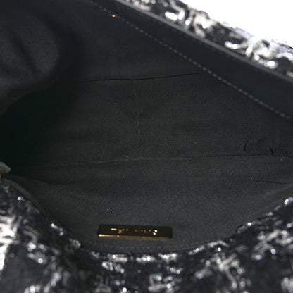 Chanel Tweed Quilted Large Chanel 19 Flap Black Silver Ecru 5 of 11