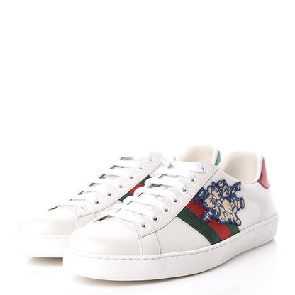 Gucci X DISNEY Calfskin Web Three Little Pigs Embroidered Mens Ace Sneakers 9.5 White Red Green 3 of 11
