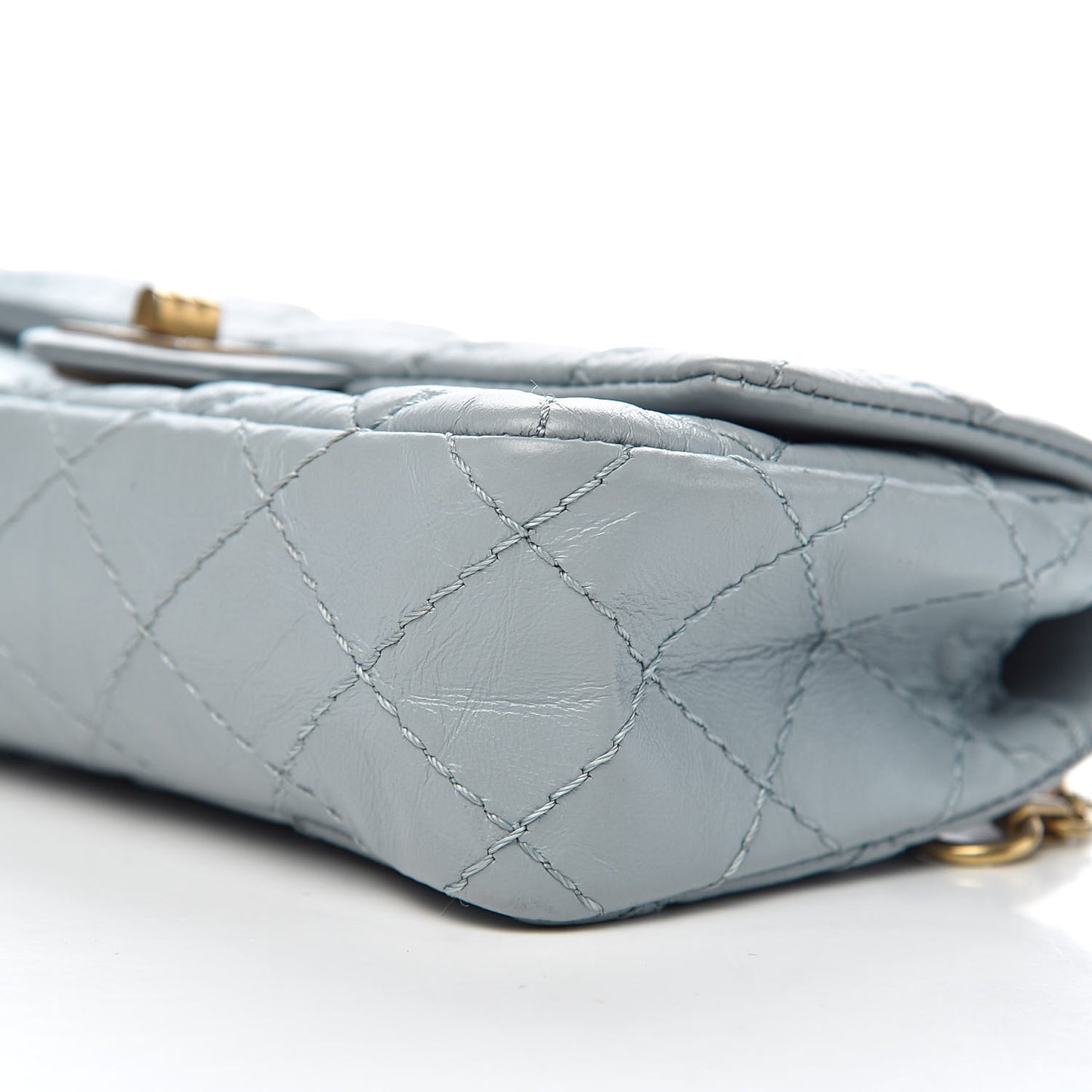 Aged Calfskin Quilted 2.55 Reissue Chain Waist Bag Light Blue