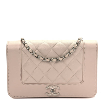 Chanel Caviar Quilted Vintage Mademoiselle Wallet On Chain WOC Beige 1 of 9