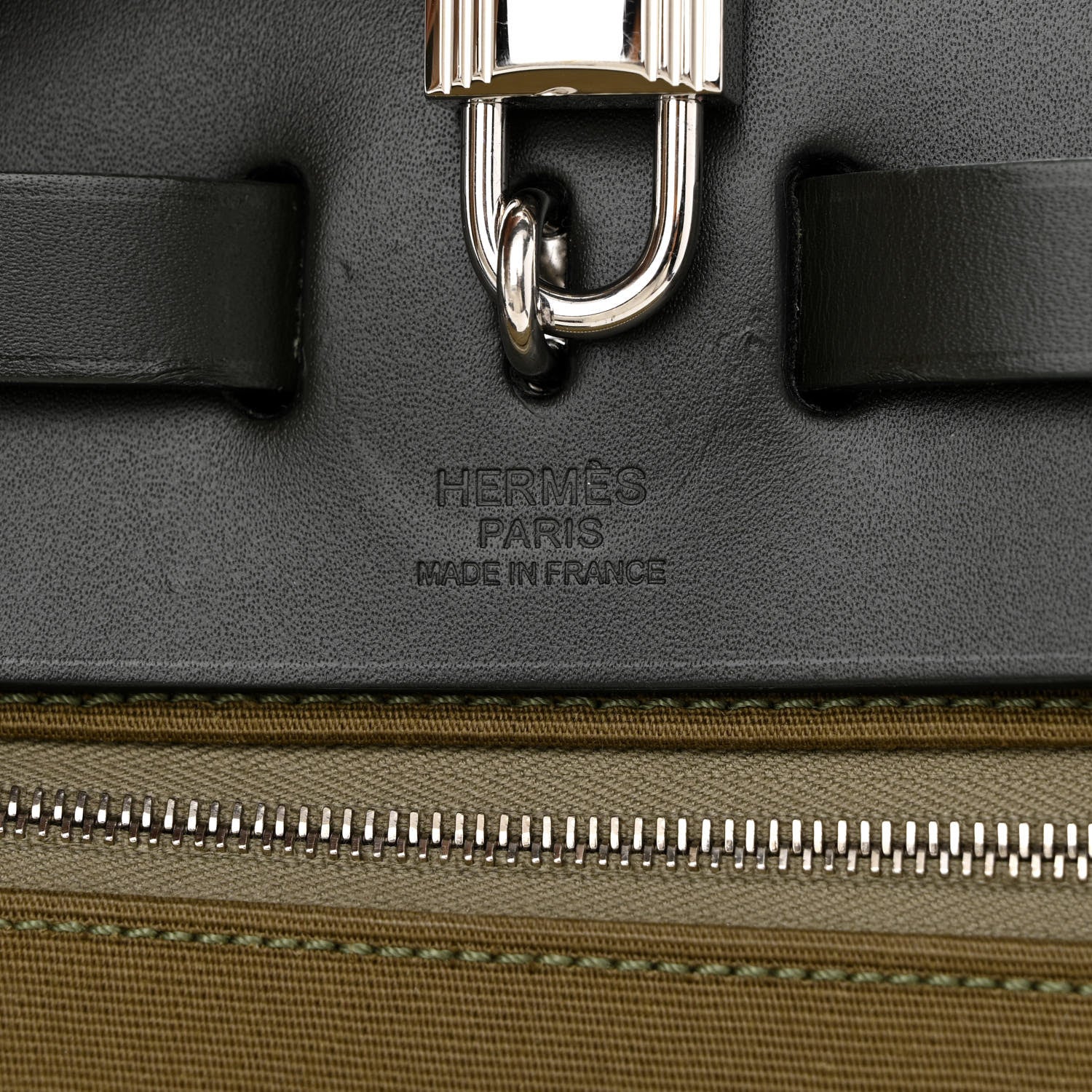 Hermes Vache Hunter Toile Herbag Zip 31 PM Khaki 8 of 13