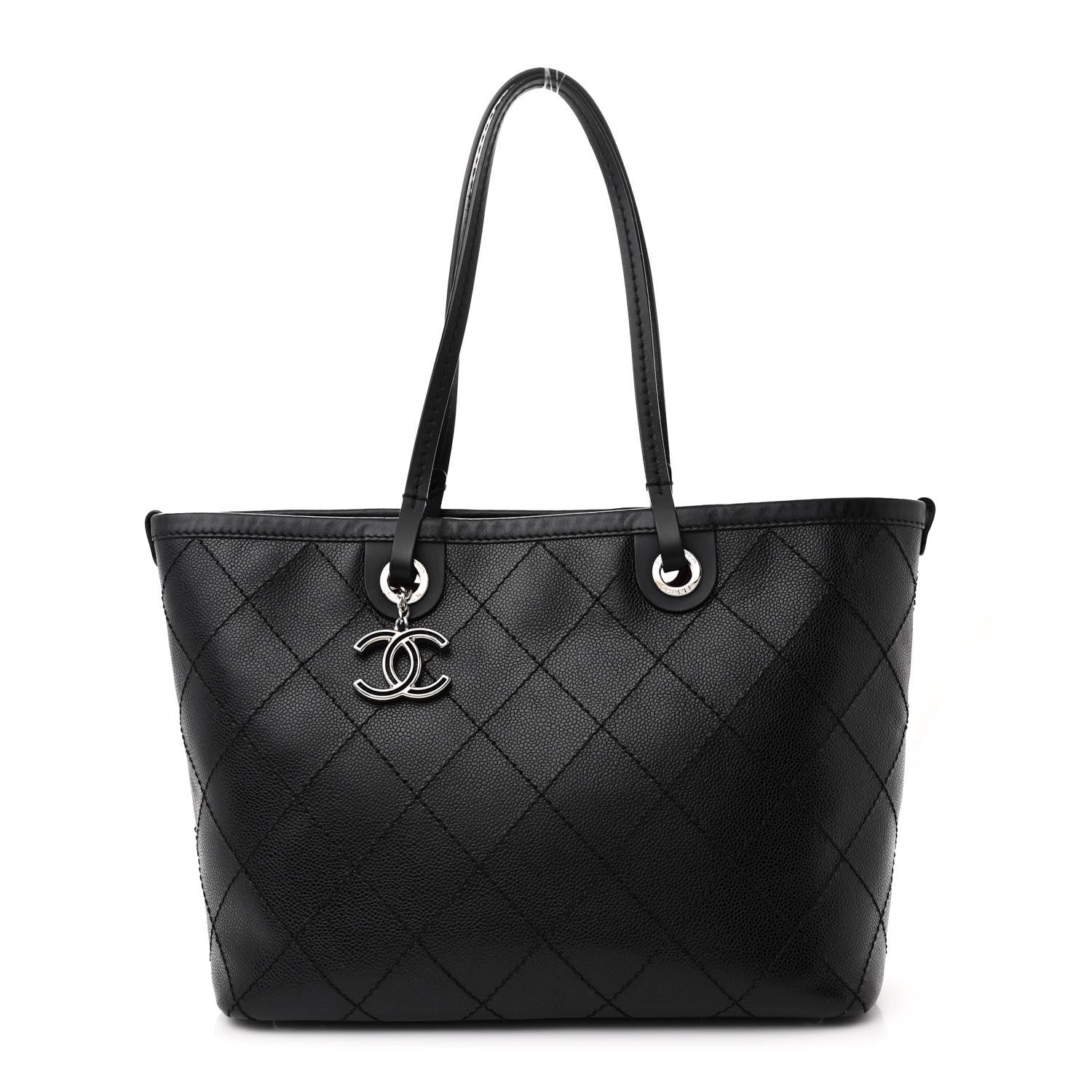 Chanel Grained Calfskin Shopping Fever Tote Black 1 of 15
